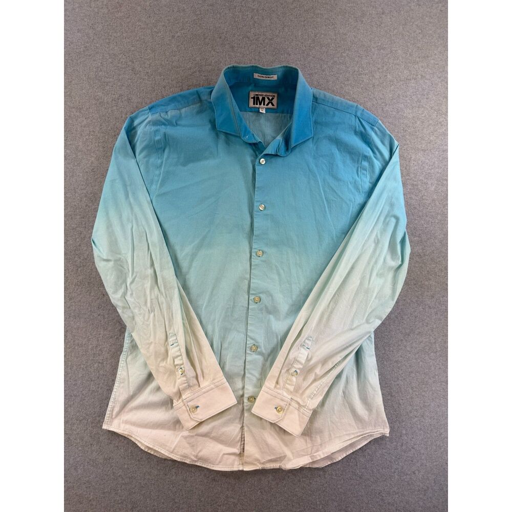 Express 1MX Limited Edition Extra Slim Fit Ombré Dress Shirt Men XL 3321